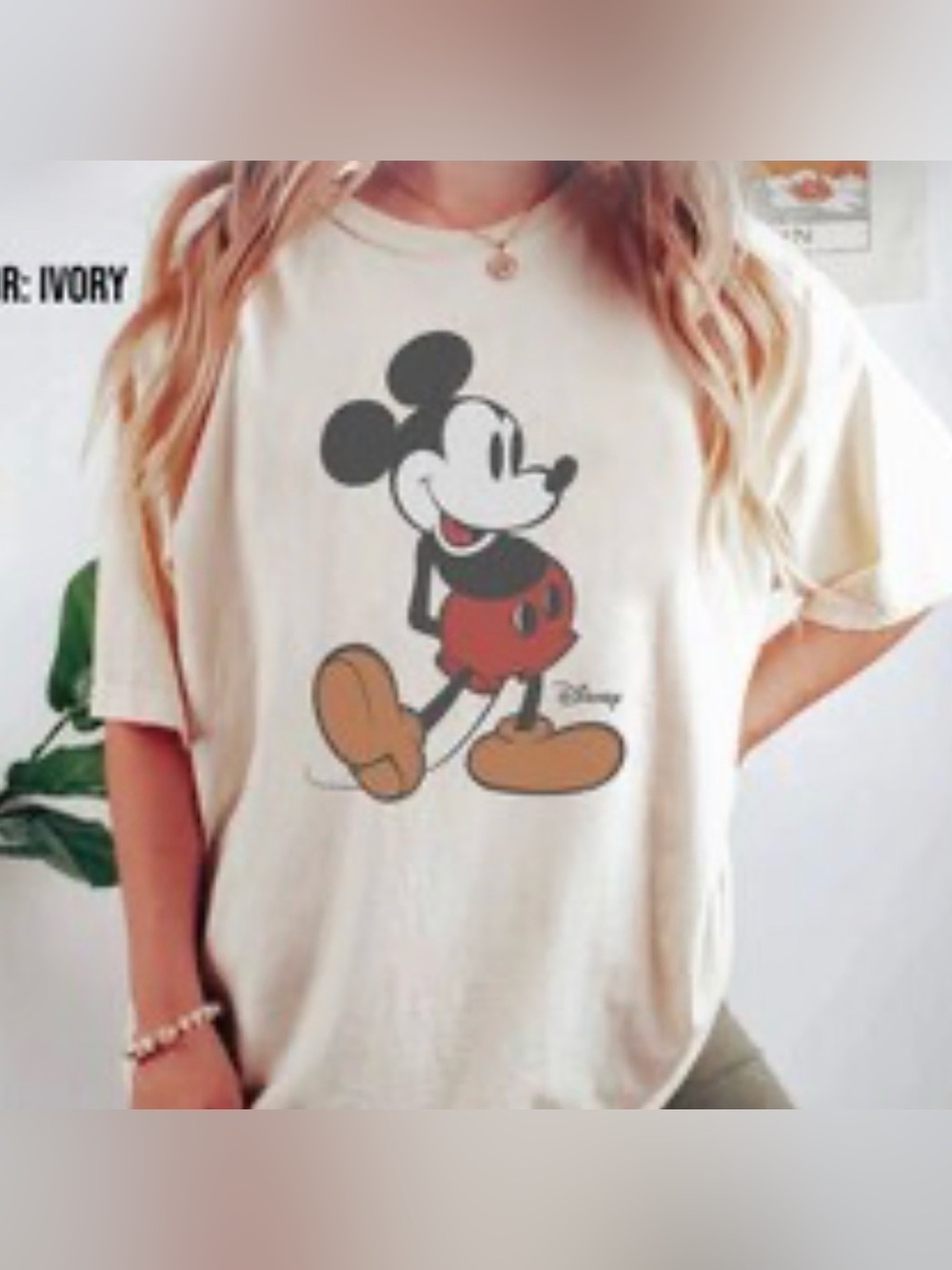 Disney Mickey Mouse Classic Vintage Comfort Colors Ivory T-Shirt 2XL